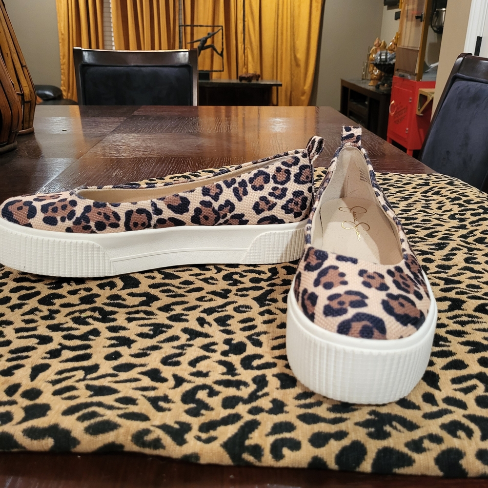 Jessica SIMPSON Leopard Print Women's Platform Shoes with White Soles - Picture 5 of 5